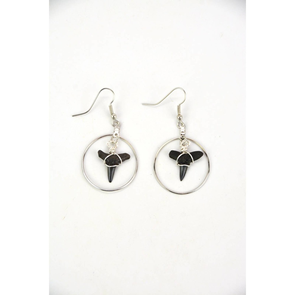 Lemon Shark Tooth Hoop Earrings